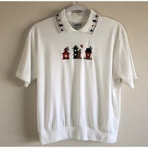 BonWorth Approx Size Petite Medium Short Sleeve Cottagecore Collar Shirt Preppy